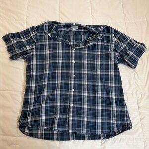 Amazon Essentials Navy Plaid Casual Shirt